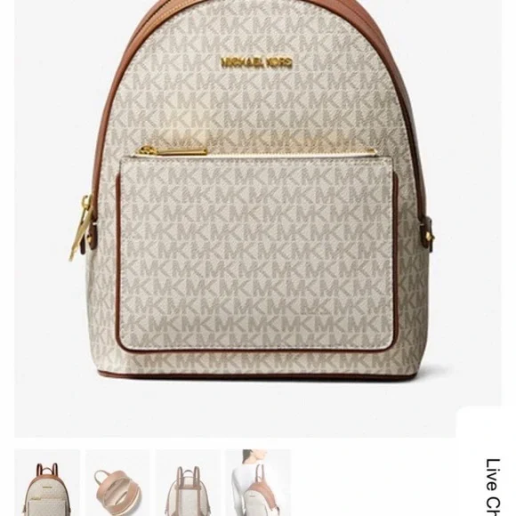 Michael Kors | Bags | Michael Kors Cream And Brown Backpack  display picture 1